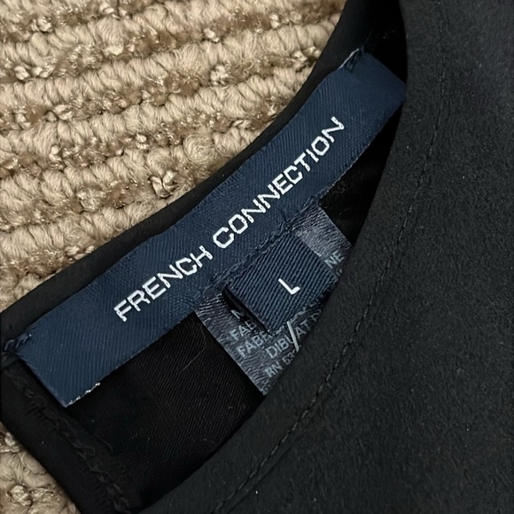 French Connection Black Sleeveless Sheer Front Rhinestone Blouse - Picture 9 of 9